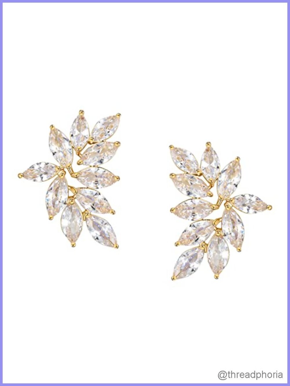 Crystal Bridal Wedding Earrings Cubic Zirconia Studs Silver Plated Copper